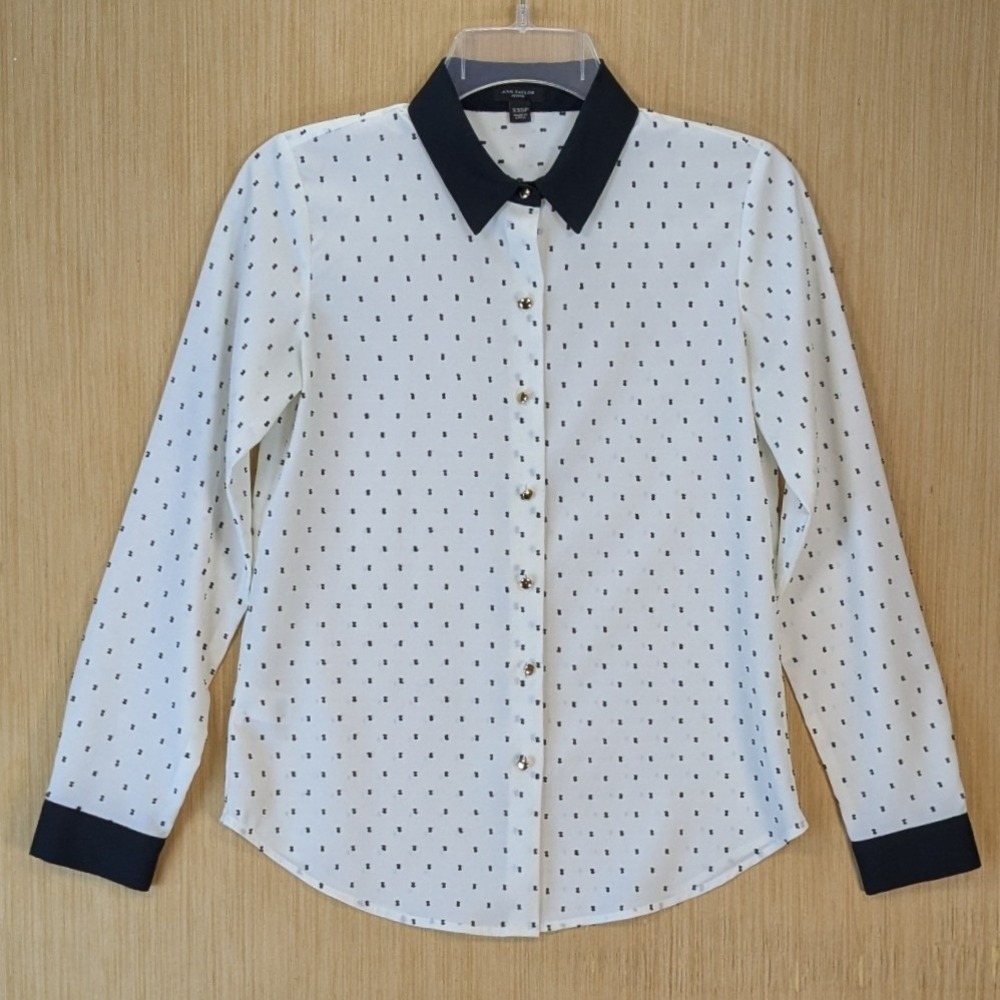 Ann Taylor Elevated Basics Quiet Luxury Office Chic Preppy Petite Blouse XXSP